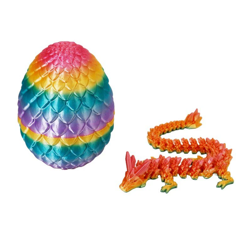 3D Printed Dragon Fidget Toy - Candy Rainbow