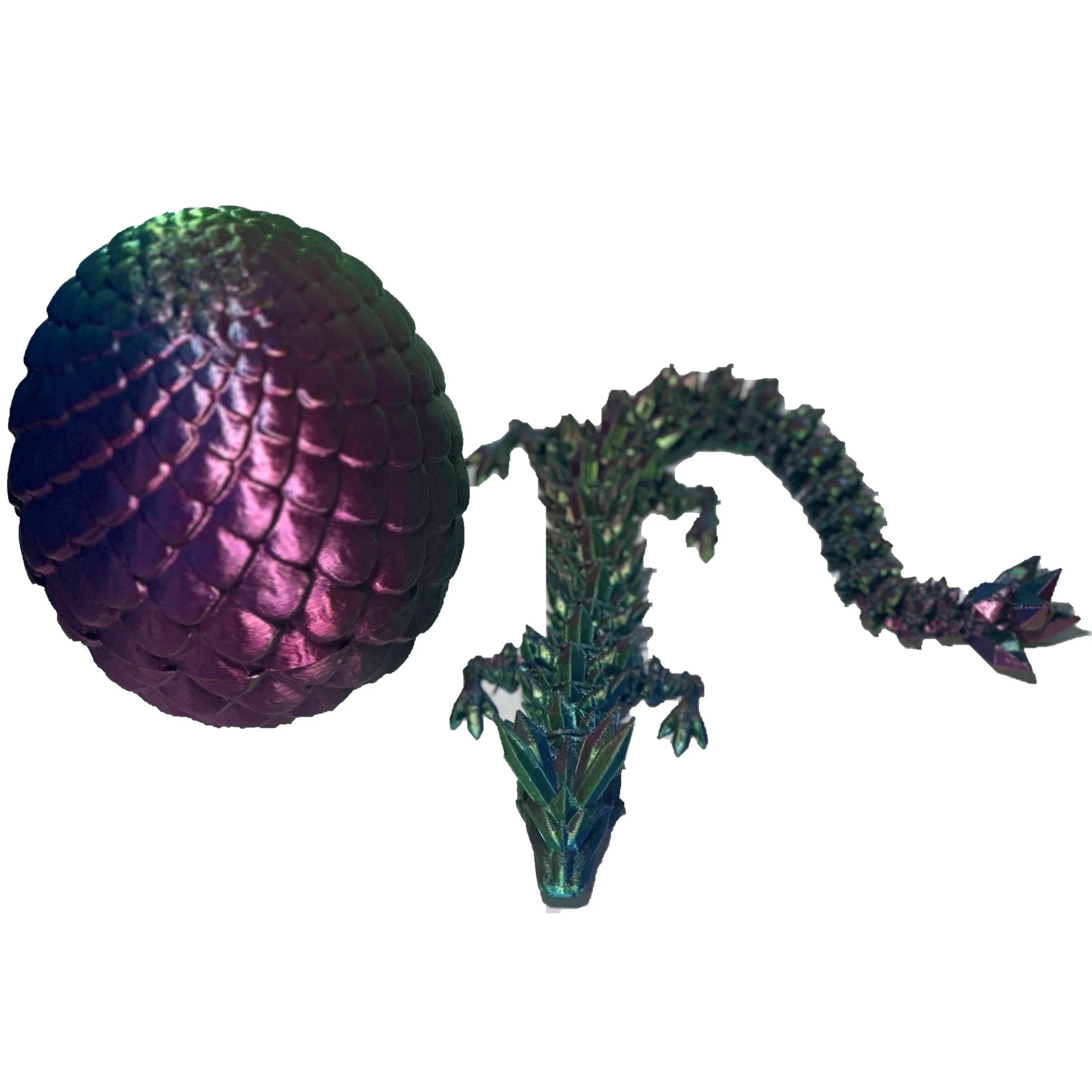 3D Printed Dragon Egg - Purple, Blue & Green