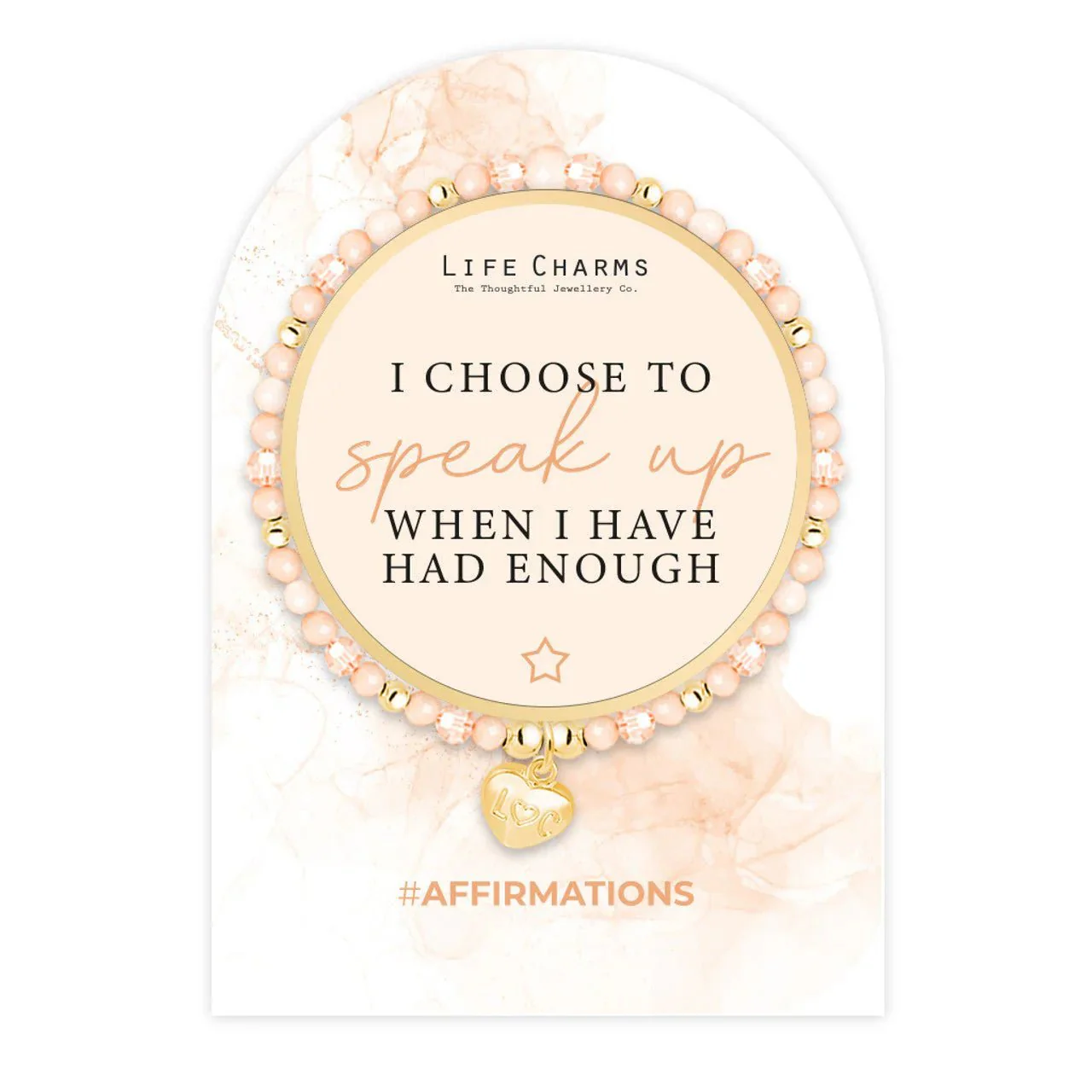 Life Charms Speak Up Affirmation Bracelet – Gold Jewellery
