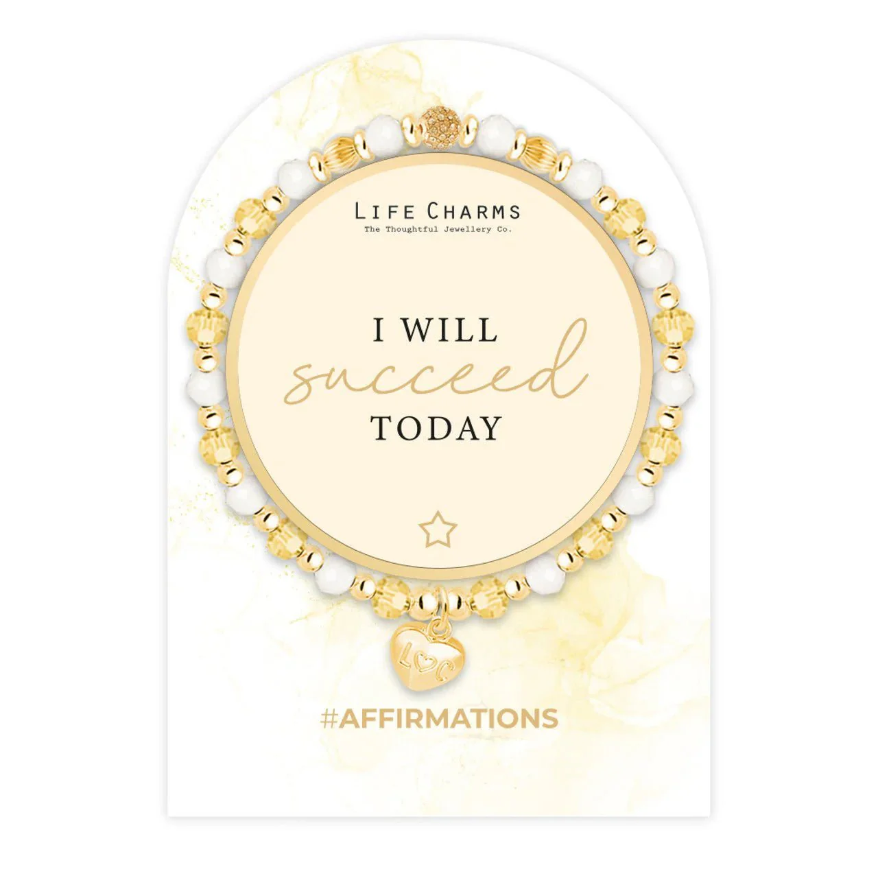 Life Charms Affirmation Bracelet – I Will Succeed Today