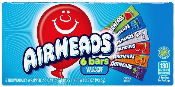Airheads Bars Assorted 6 Pack Theatre Box