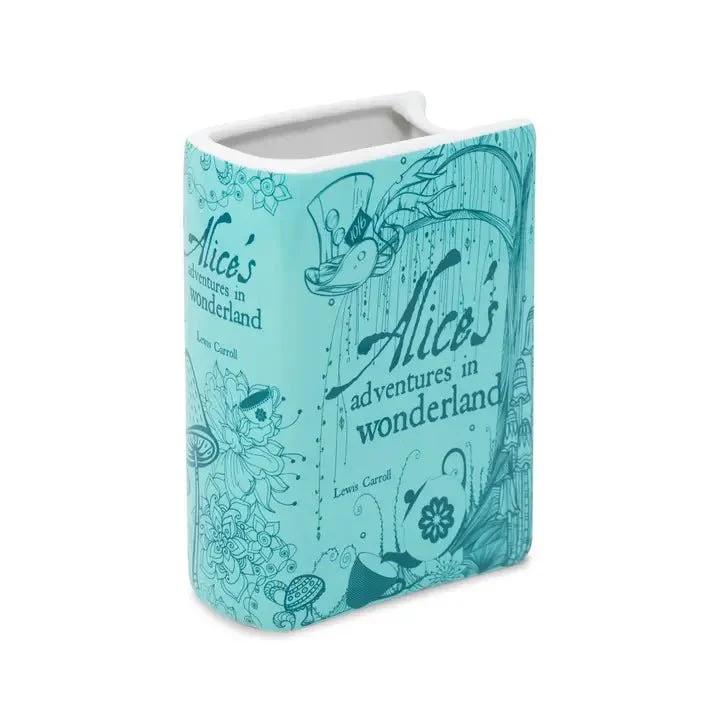 Alice in Wonderland Ceramic Book Vase โ Blue Edition
