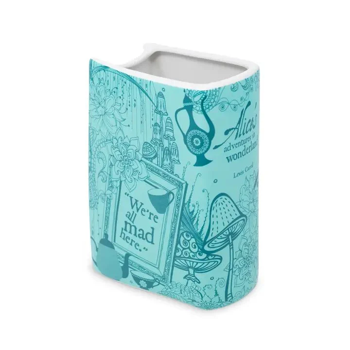 Alice in Wonderland Ceramic Book Vase โ Blue Edition - Image 2