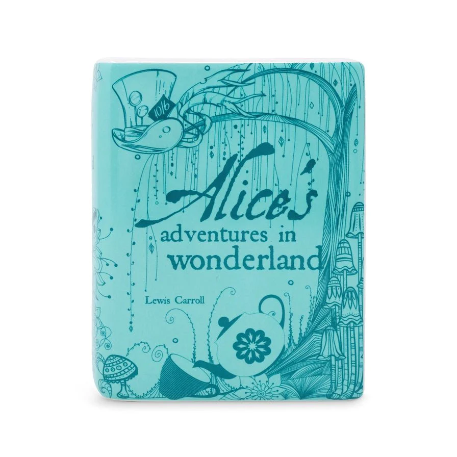 Alice in Wonderland Ceramic Book Vase โ Blue Edition - Image 3