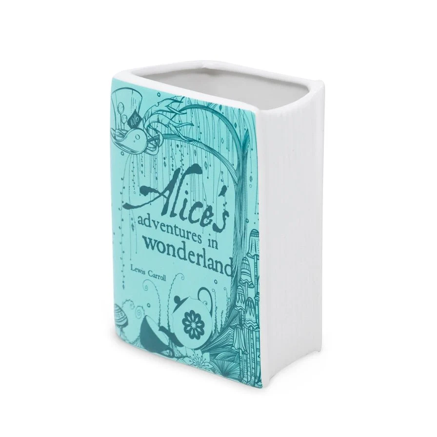 Alice in Wonderland Ceramic Book Vase โ Blue Edition - Image 4