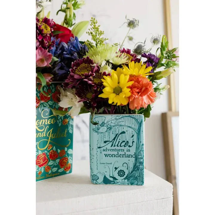 Alice in Wonderland Ceramic Book Vase โ Blue Edition - Image 7