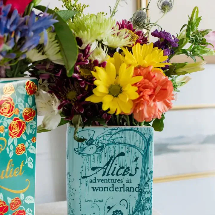 Alice in Wonderland Ceramic Book Vase โ Blue Edition - Image 8