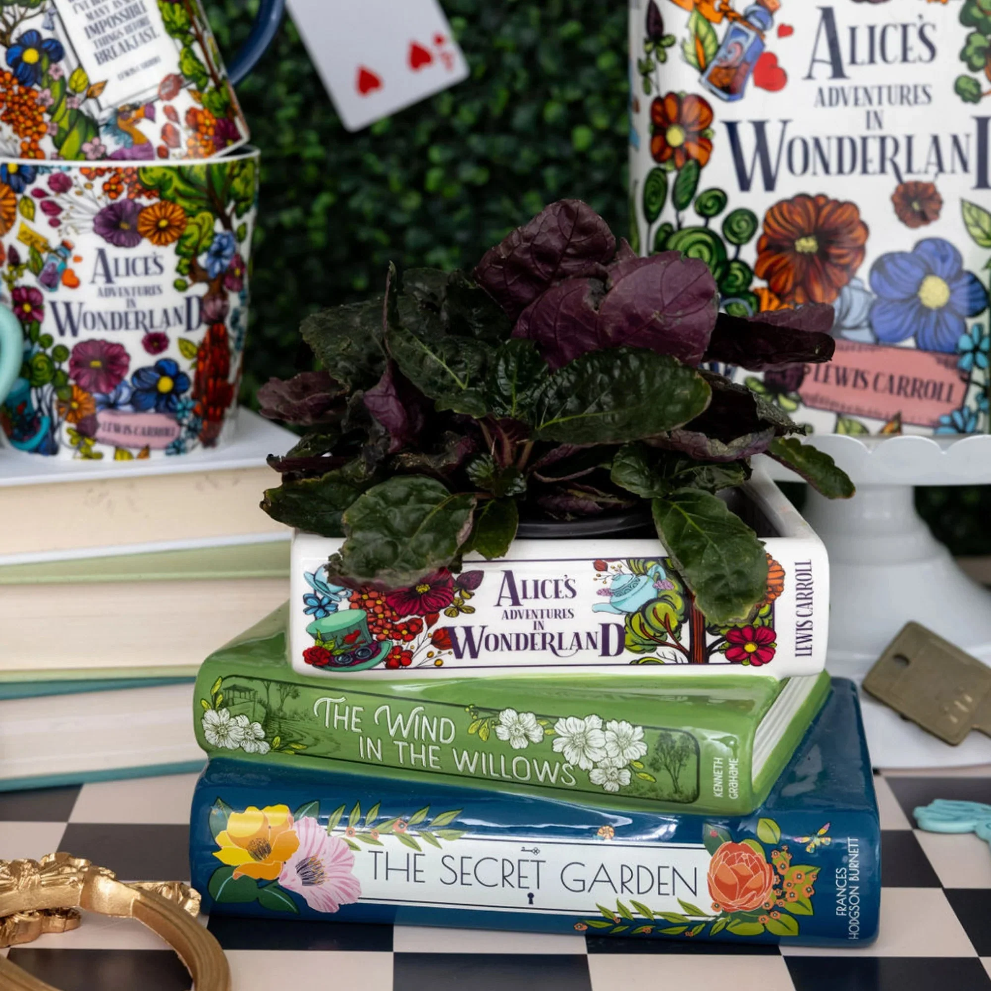Alice in Wonderland Ceramic Book Vase Stack - Image 3