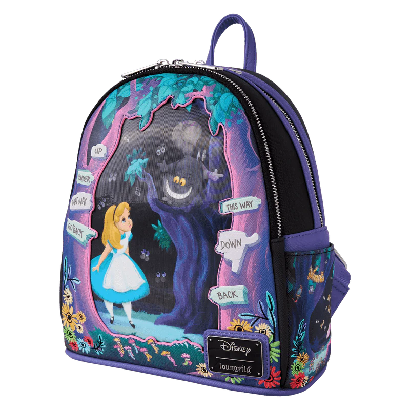 Loungefly Alice in Wonderland Tulgey Wood Lenticular Mini Backpack - Image 2