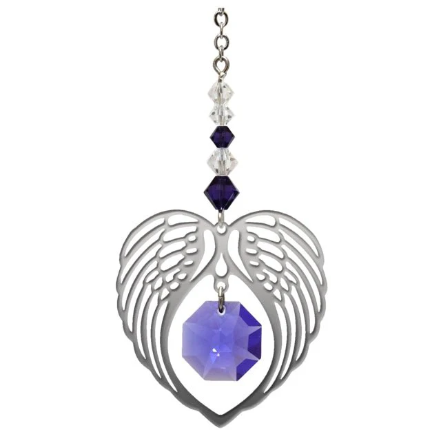 Wild Things Angel Wing Heart - Amethyst