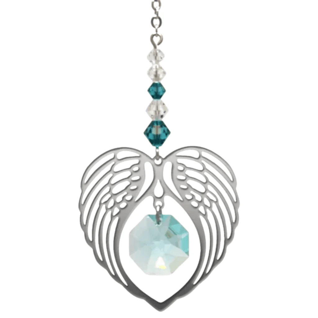 Wild Things Blue Zircon Angel Wing Heart – December Birthstone Gift