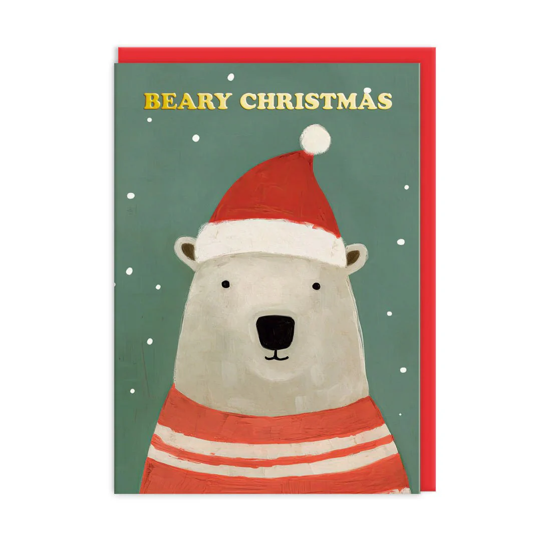 Beary Christmas Polar Bear Greeting Card
