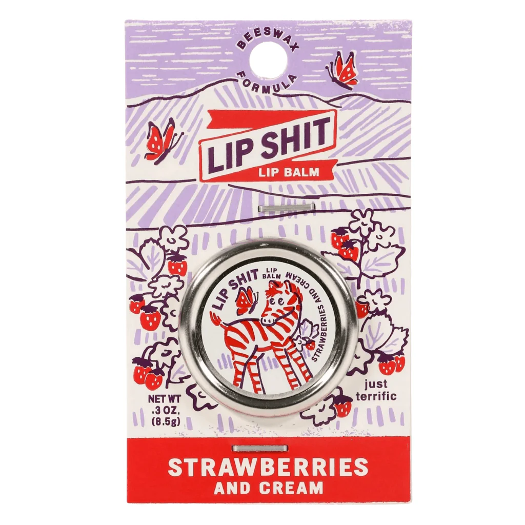 Blue Q Lip Shit Lip Balm β Strawberries and Cream