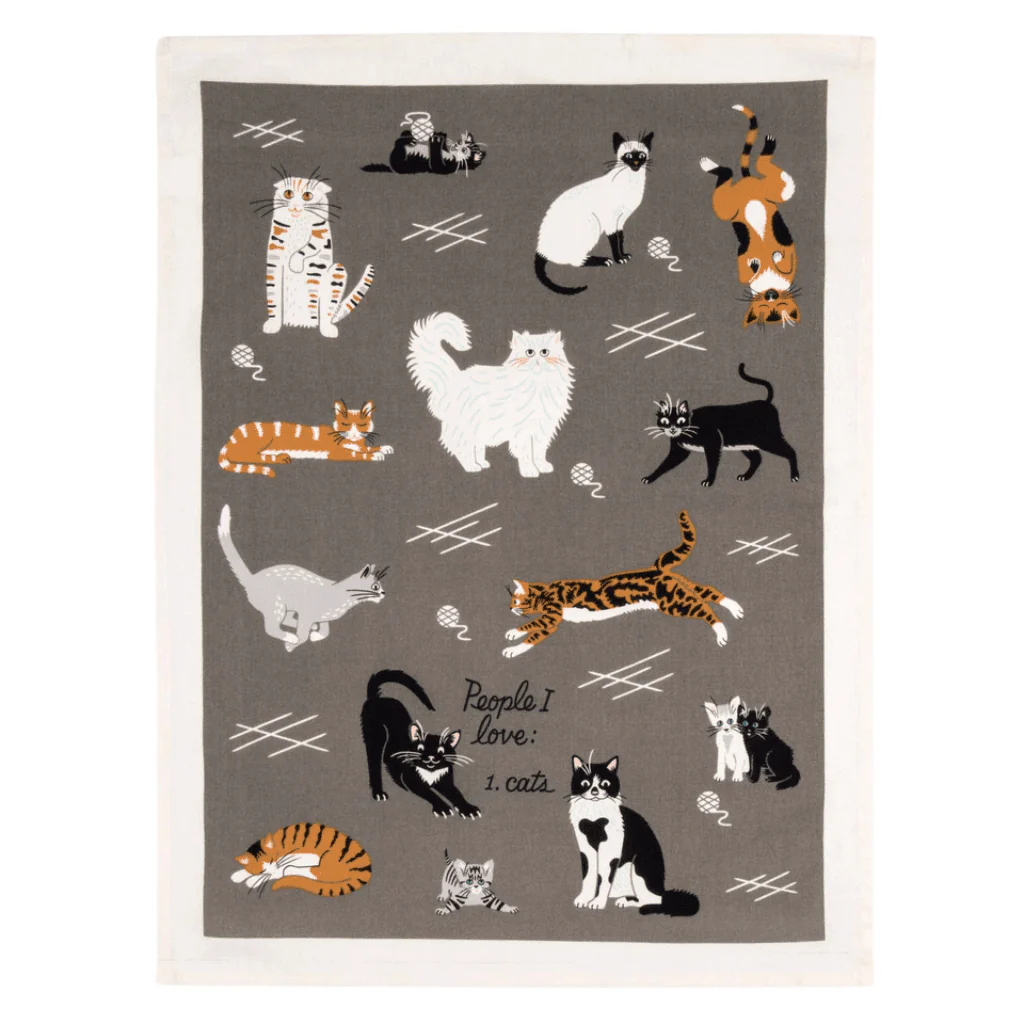 Blue Q - People I Love: Cats Tea Towel - Image 2
