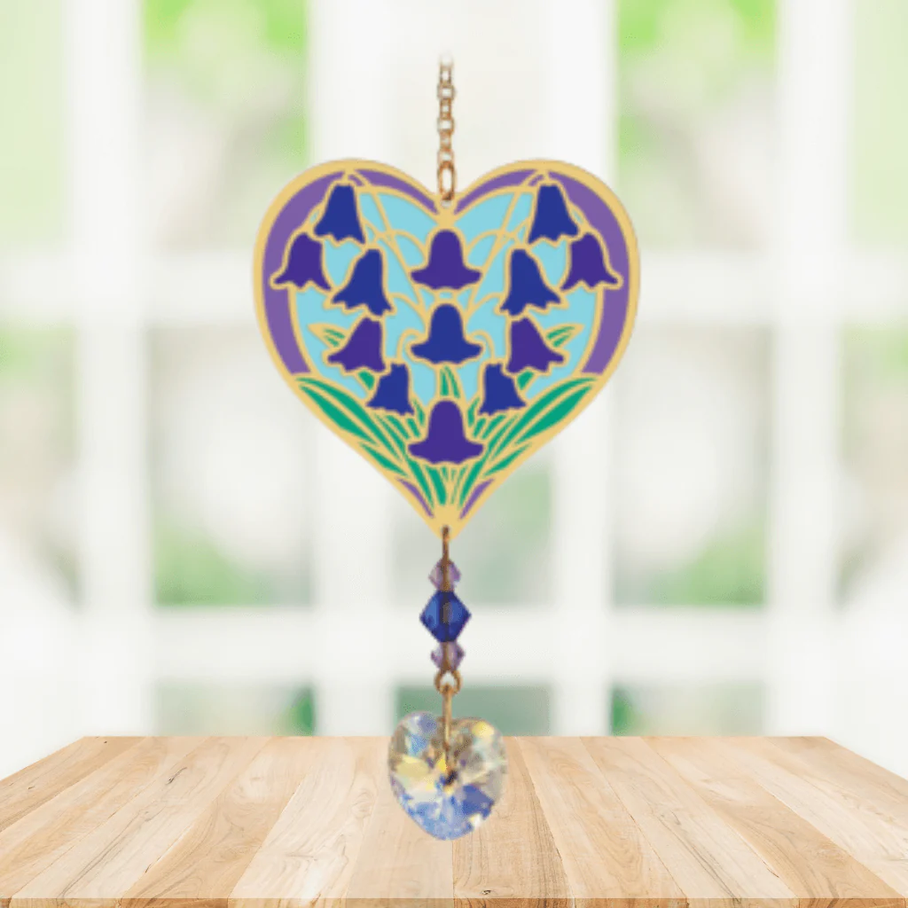 Bluebell Heart Crystal Suncatcher – Fabulous Florals - Image 2