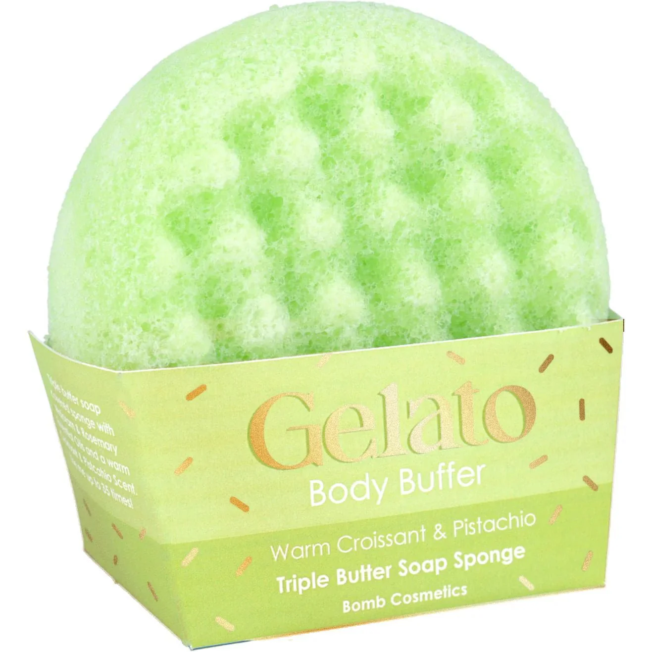 Warm Croissant & Pistachio Gelato Body Buffer – Soap Inside Loofah Sponge