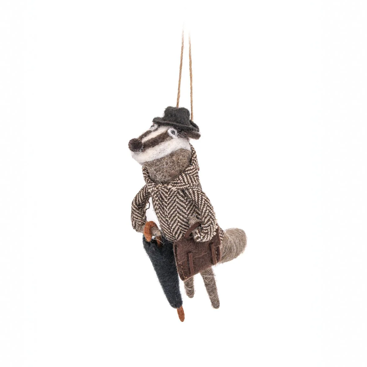 Sass and Belle Bowler Badger Felt Decoration