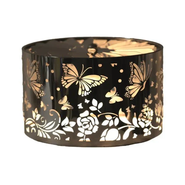 Butterflies & Flowers Spinning Carousel Candle Shade – Silver