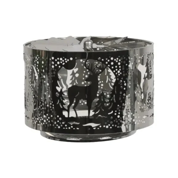 Reindeer Spinning Carousel Candle Shade – Silver - Image 2