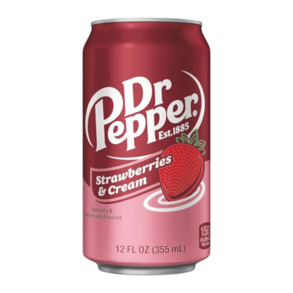 Dr Pepper Strawberries & Cream American Soda Drink 355ml
