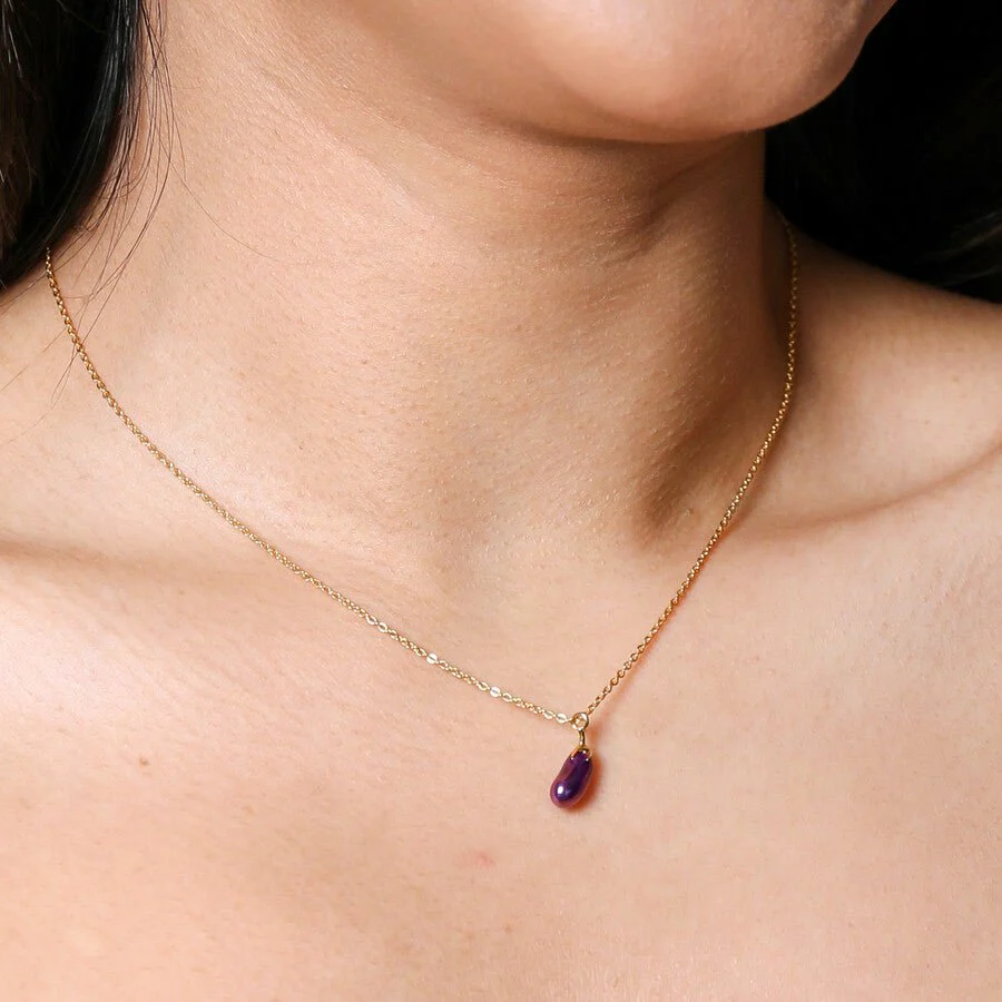 Lisa Angel Aubergine Pendant Necklace - Image 2