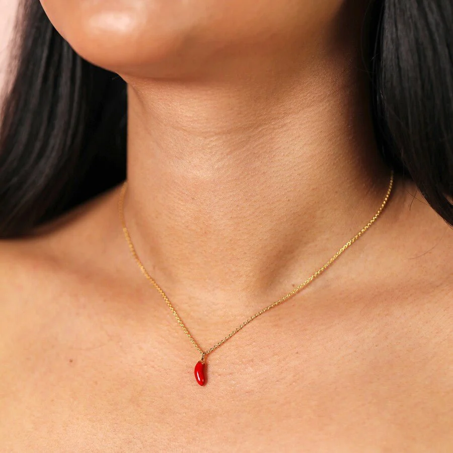 Lisa Angel Red Chilli Pendant Necklace - Image 2