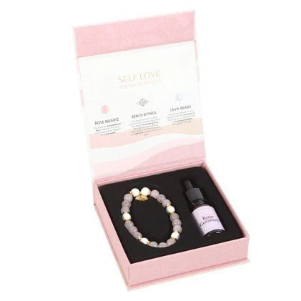 Essential Oil Gemstone Bracelet Kit  - Rose Quartz - Image 2