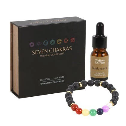 Essential Oil Gemstone Bracelet Kit  - Seven Chakra Mixed Gemstone