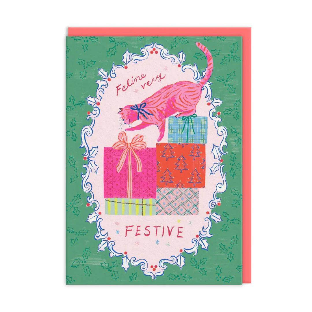 Feline Very Festive Christmas Card