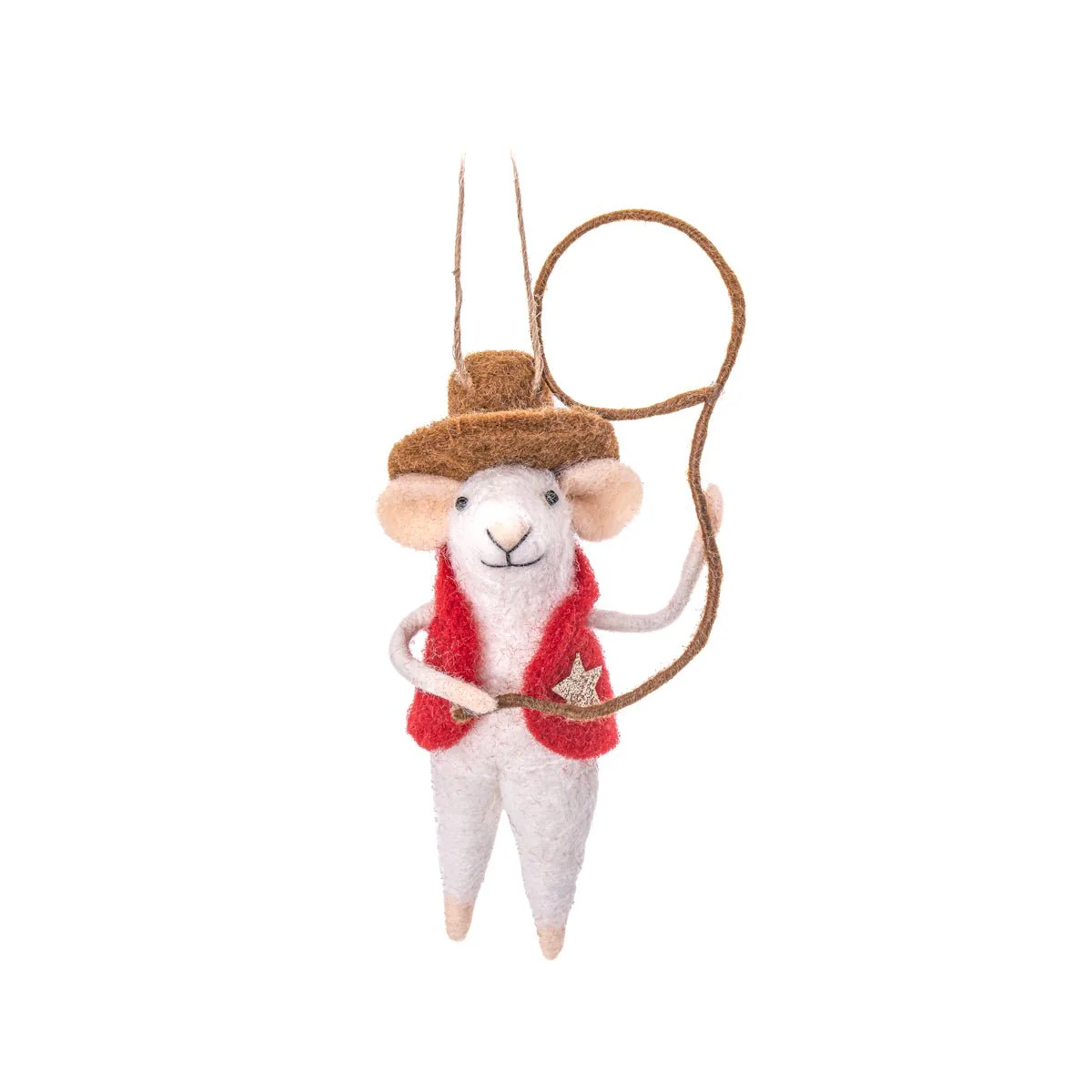 Sass and Belle Felt Sheriff Mouse Christmas Tree Decoration