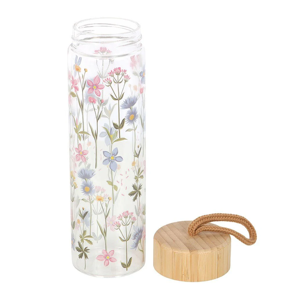 Floral Print Glass Water Bottle - Image 3