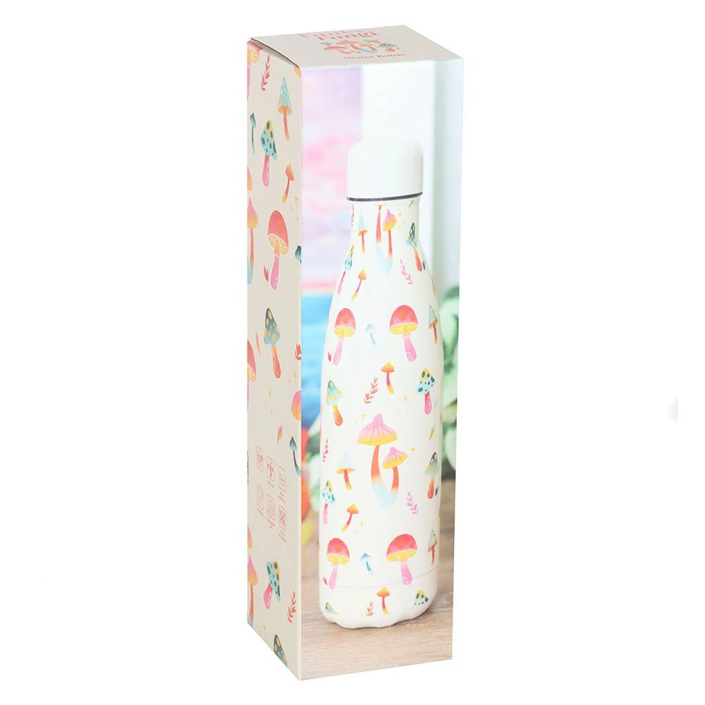 Funky Fungi Mushroom Print Print Metal Water Bottle - Image 4