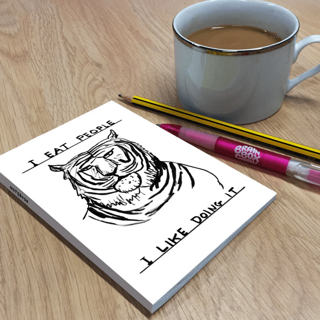 Funny A6 Notebook – “I Eat People” by David Shrigley - Image 2