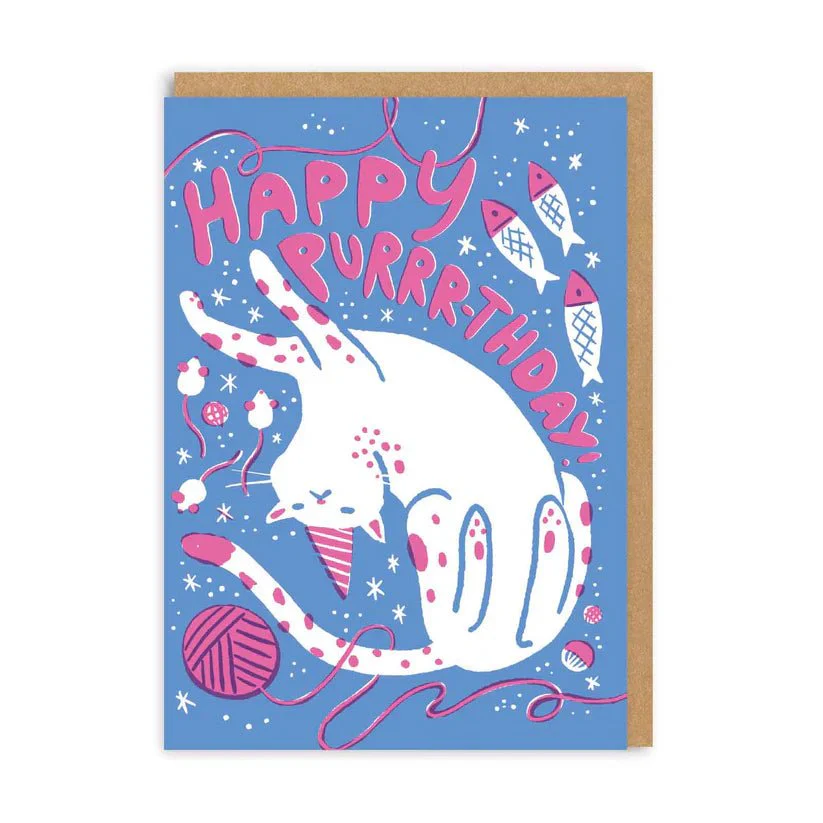 Happy Purrr-thday Funny Cat Birthday Card