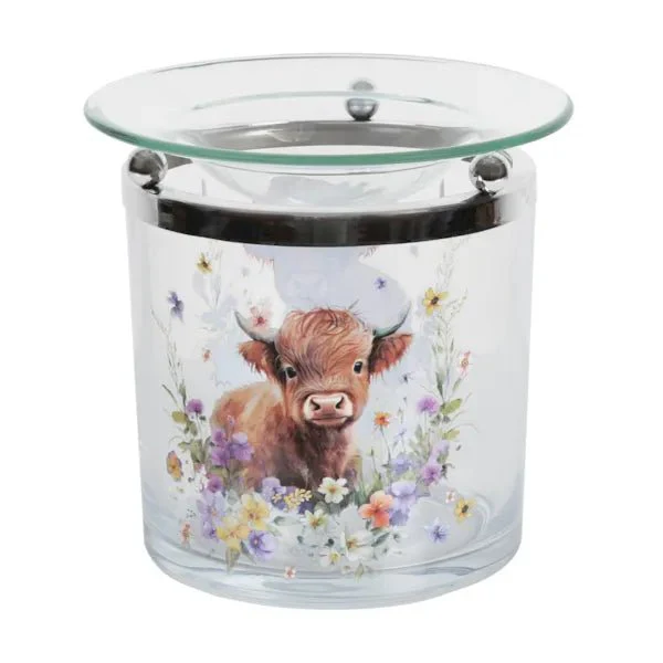 Highland Cow Glass Tealight Wax Melt Burner