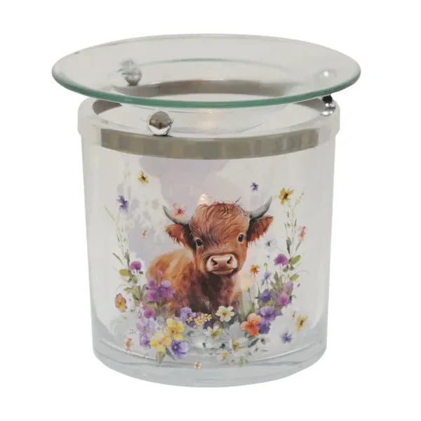 Highland Cow Glass Tealight Wax Melt Burner - Image 2