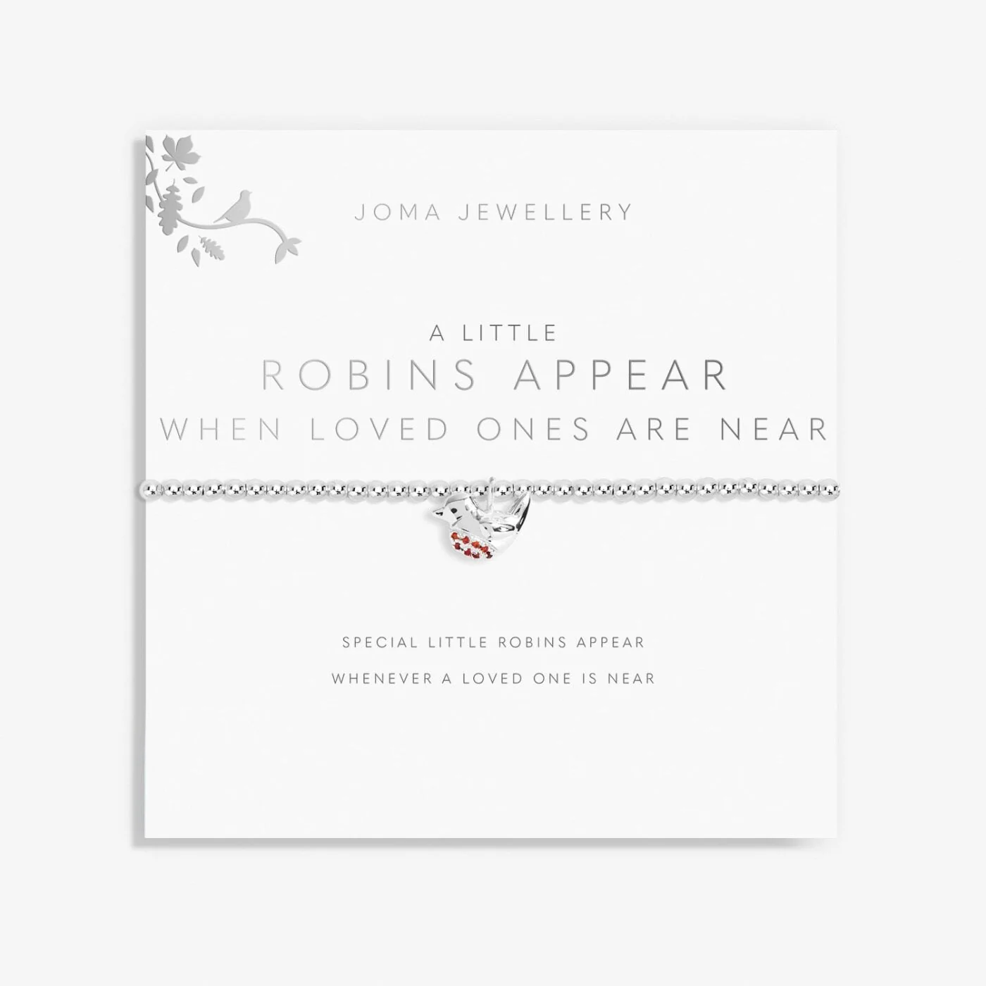 Joma Jewellery - A Little 'Robins Appear When Loved Ones Are Near' Bracelet