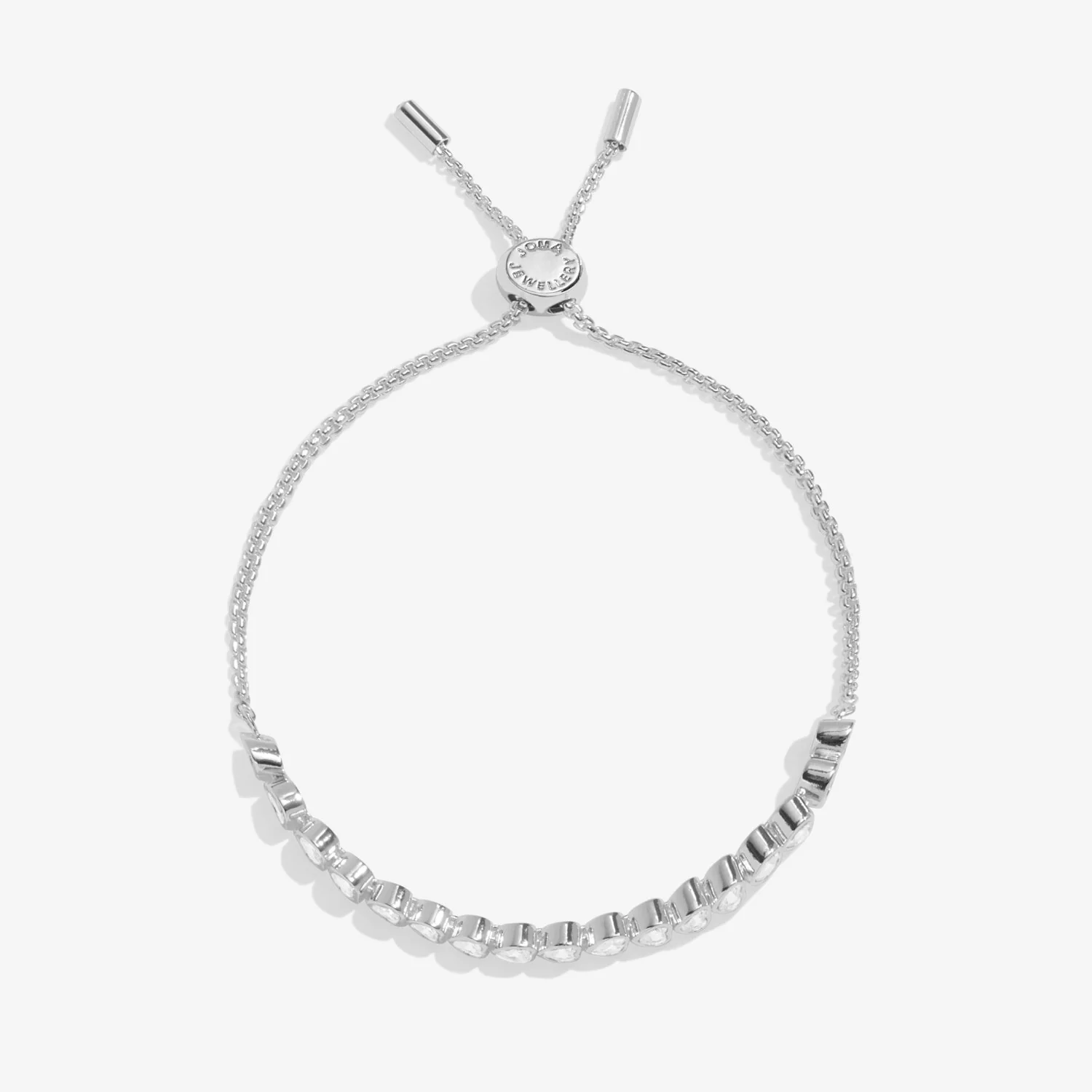 Joma Jewellery - Bracelet Bar Heart Cubic Zirconia Tennis Bracelet