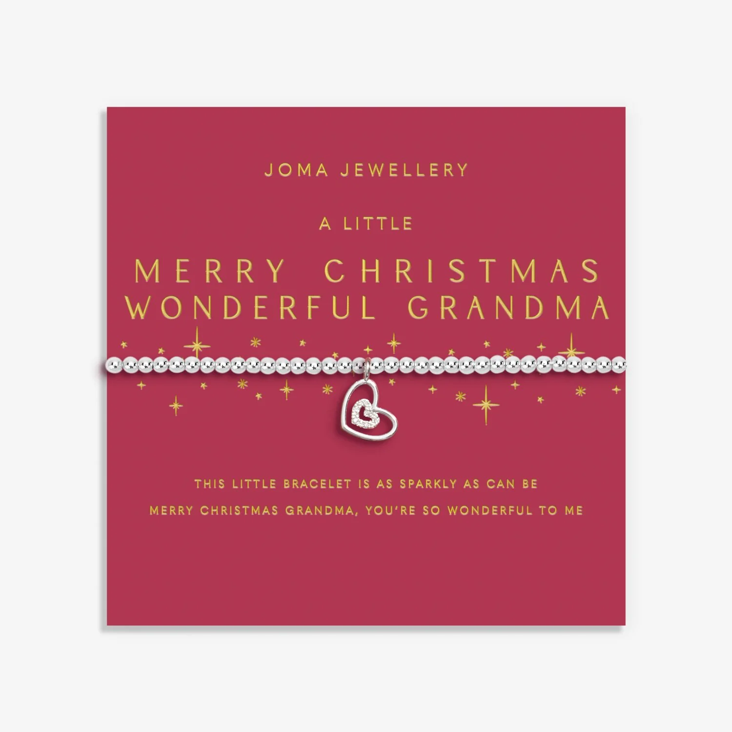 Joma Jewellery - Christmas A Little 'Merry Christmas Wonderful Grandma' Bracelet