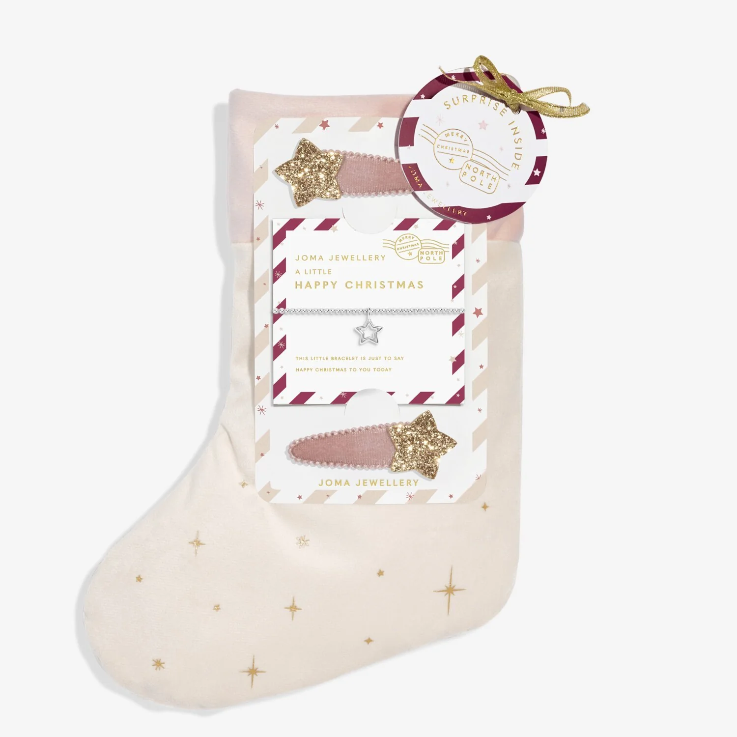 Joma Jewellery - Kids' Stocking A Little 'Happy Christmas' Bracelet And Hair Clips Gift Set