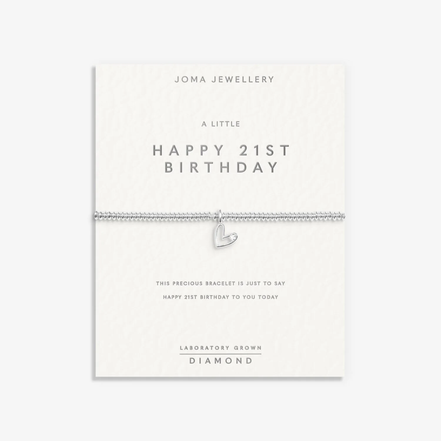 Joma Jewellery - Laboratory Grown Diamond A Little 'Happy 21st Birthday' Bracelet - Image 2