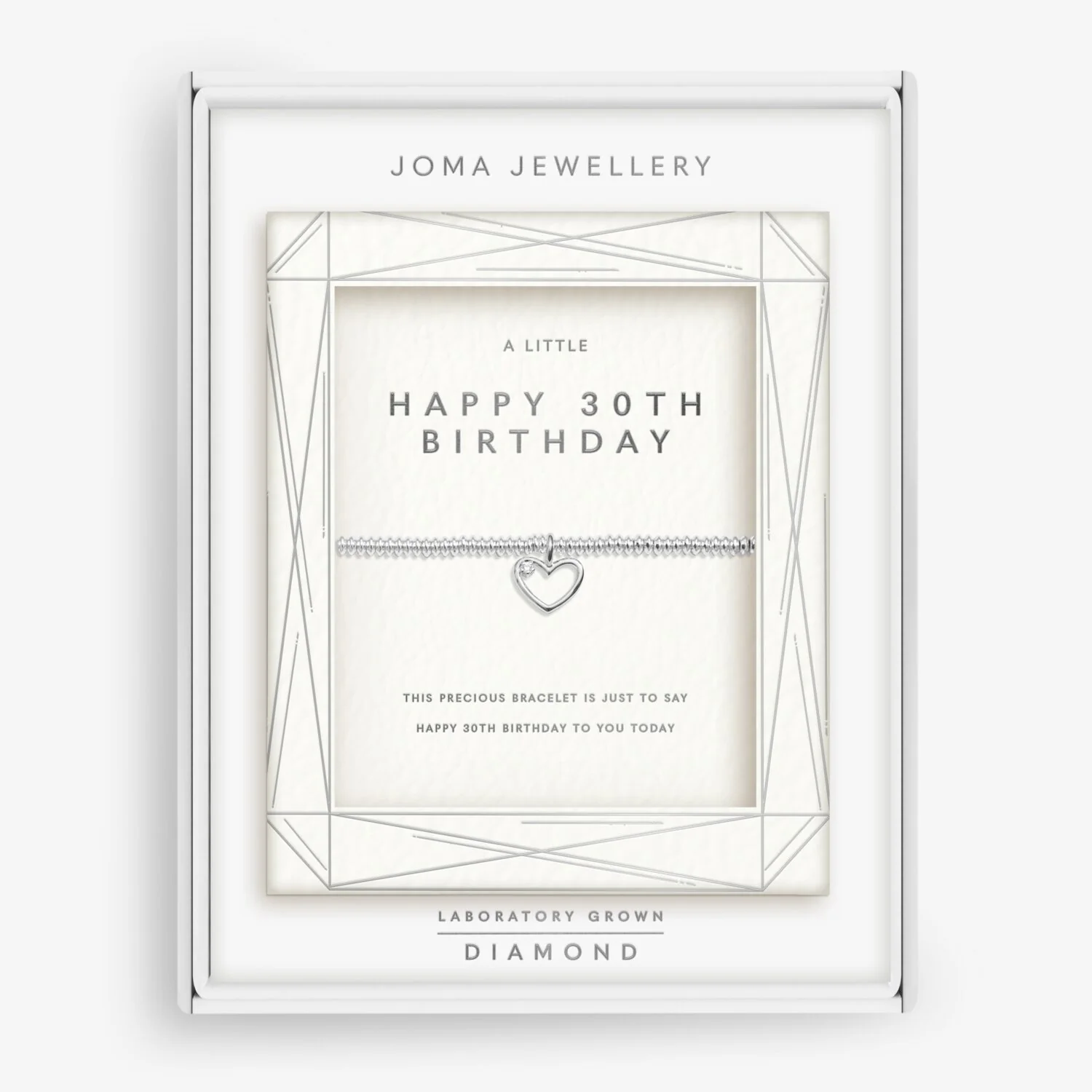 Joma Jewellery - Laboratory Grown Diamond A Little 'Happy 30th Birthday' Bracelet