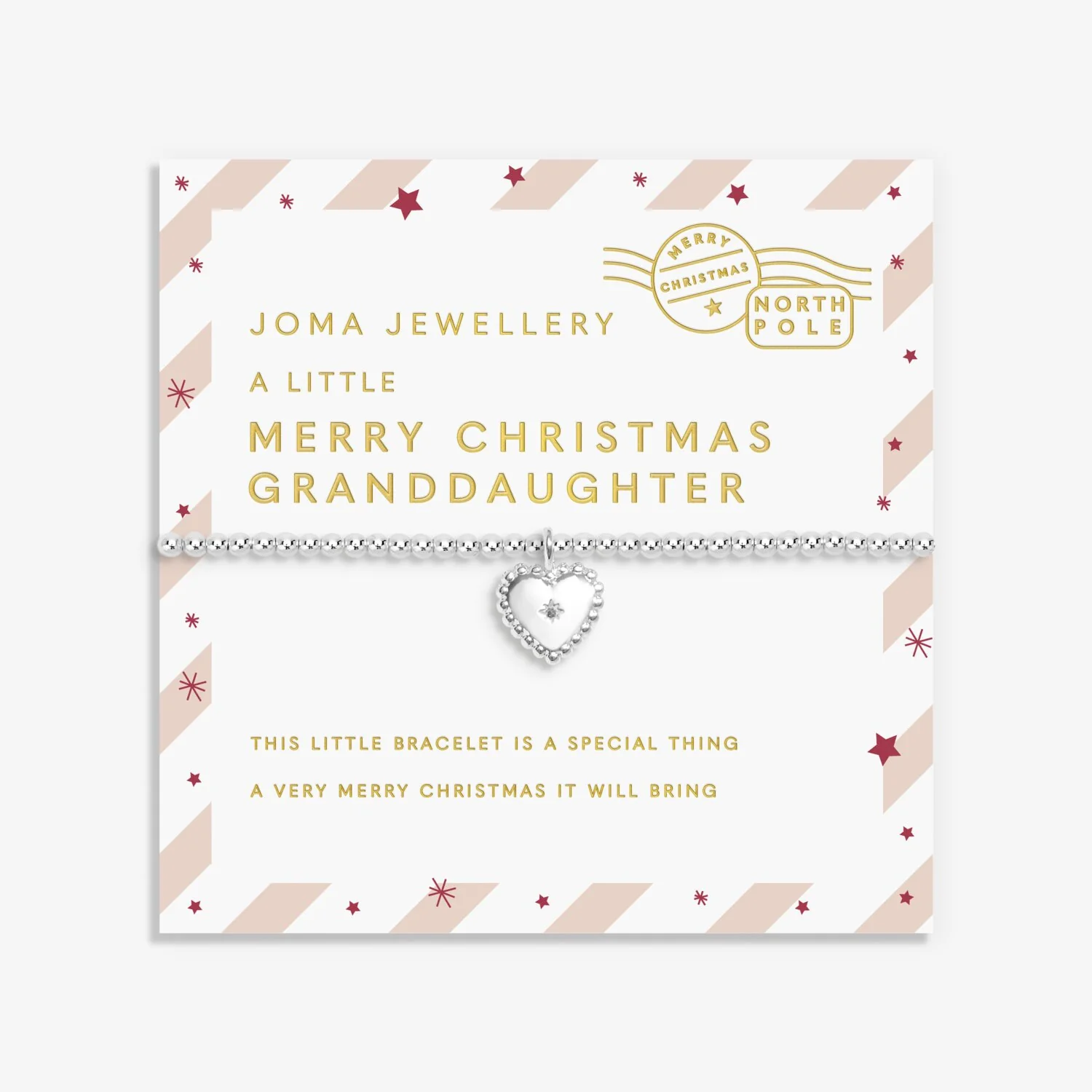 Joma Jewellery - Love From Santa 'Merry Christmas Granddaughter' Bracelet