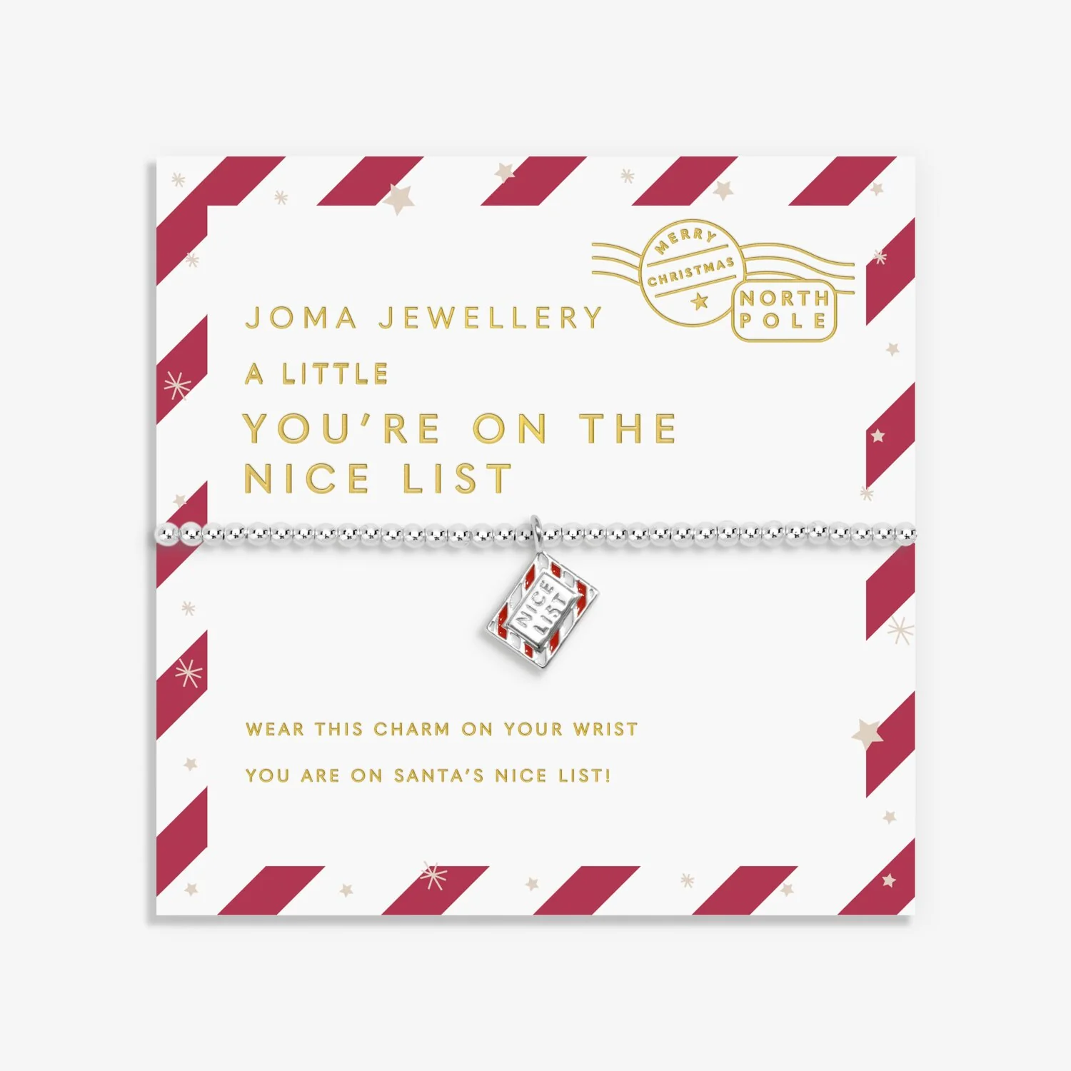 Joma Jewellery - Love From Santa 'You're On The Nice List' Bracelet