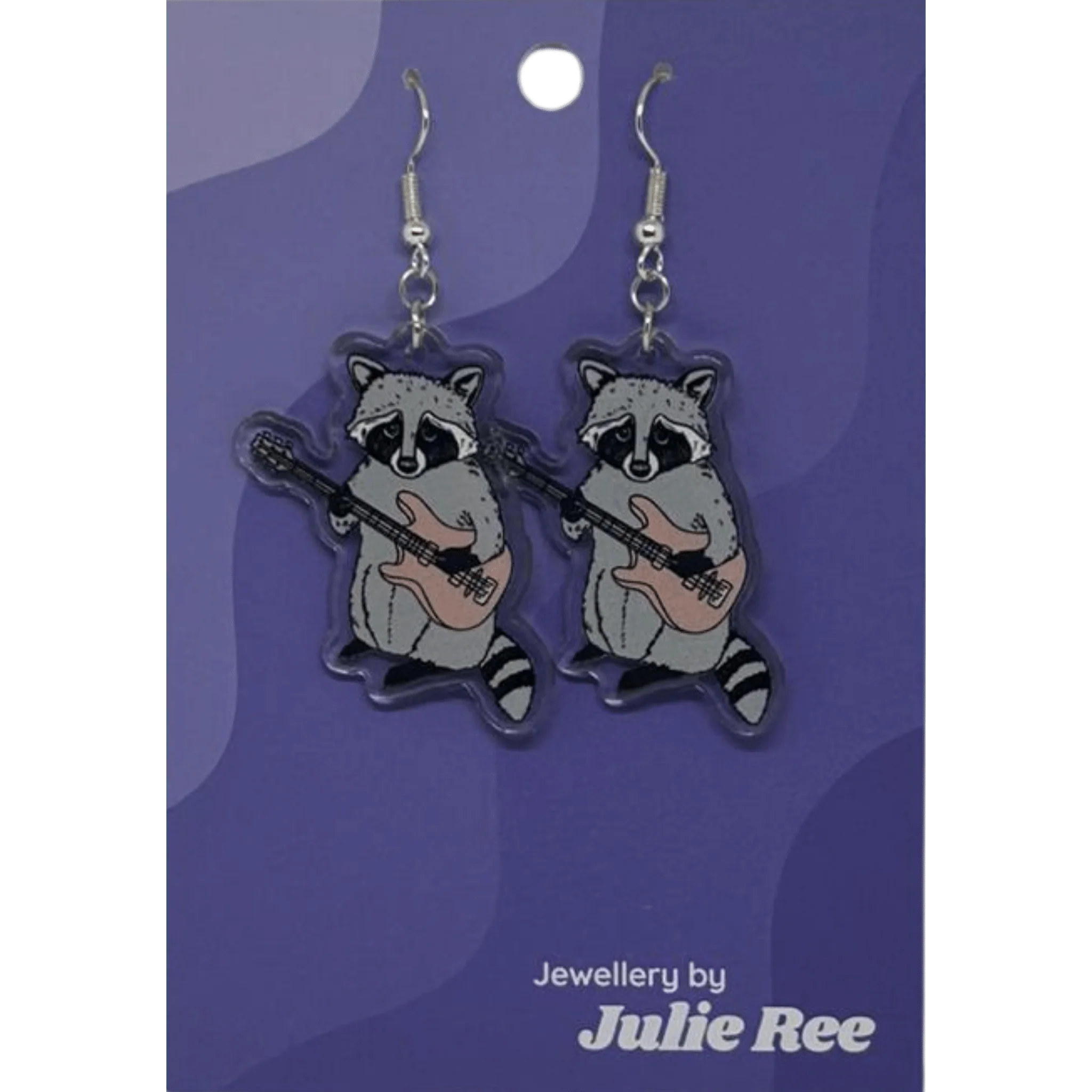 Julie Ree Earrings - Guitar Racoon
