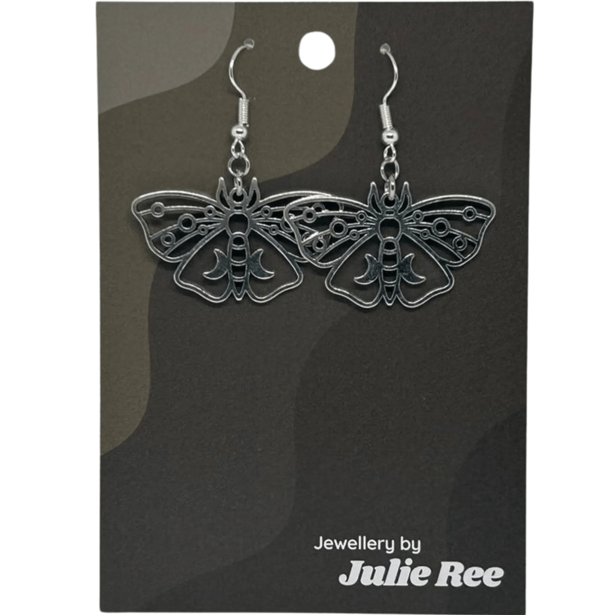 Julie Ree Earrings - Moth Outline