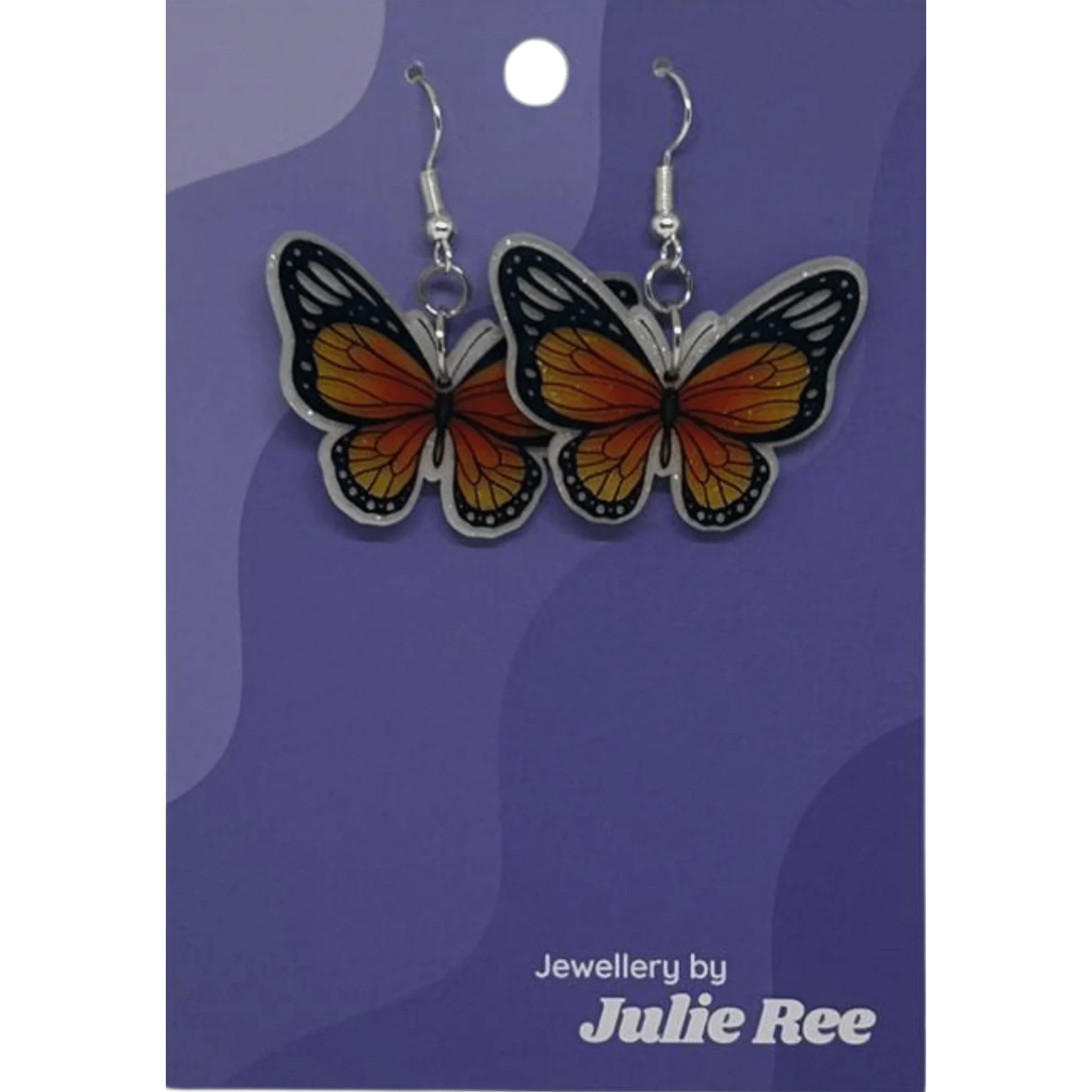 Julie Ree Earrings - Orange Butterfly