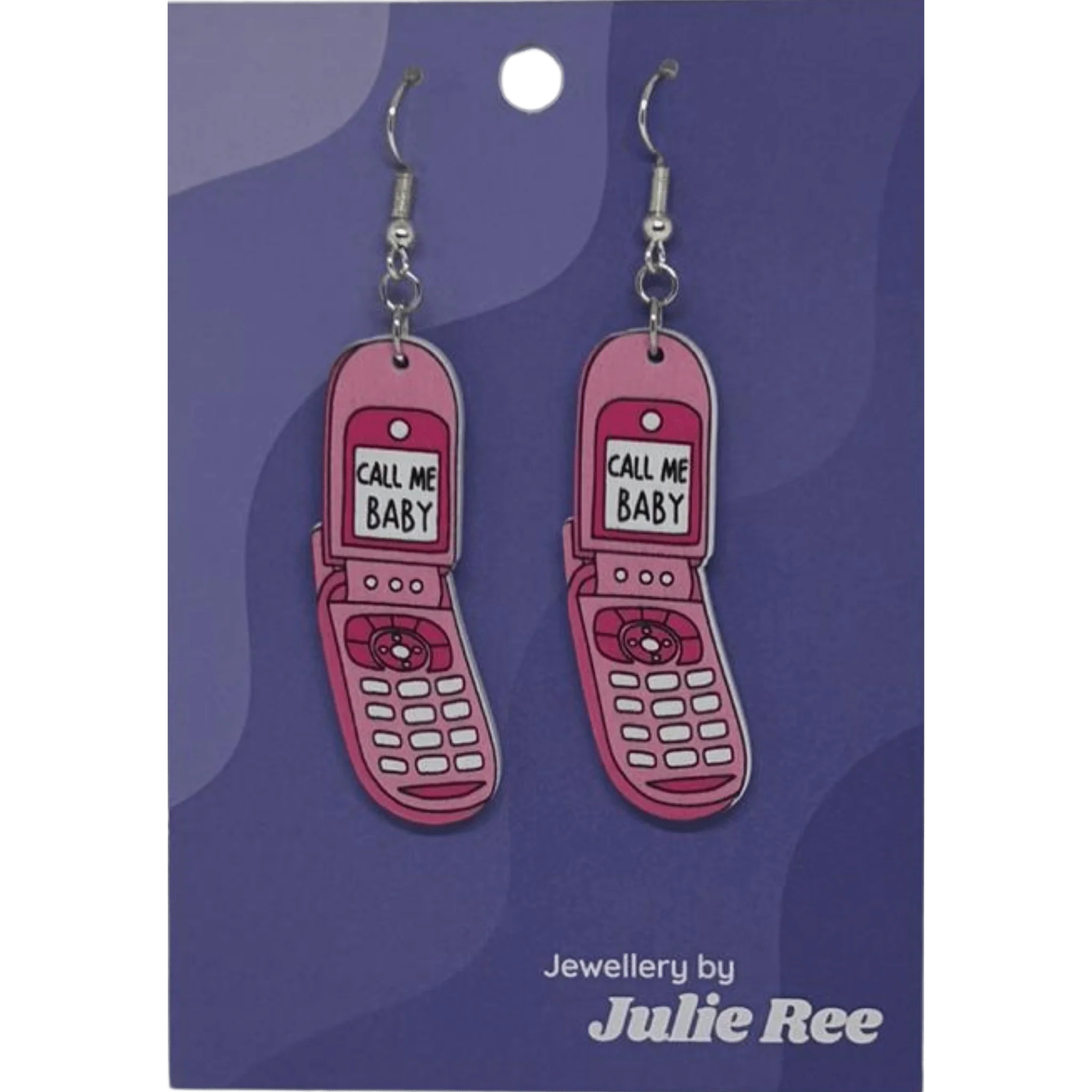 Julie Ree Earrings - Pink Flip Phone