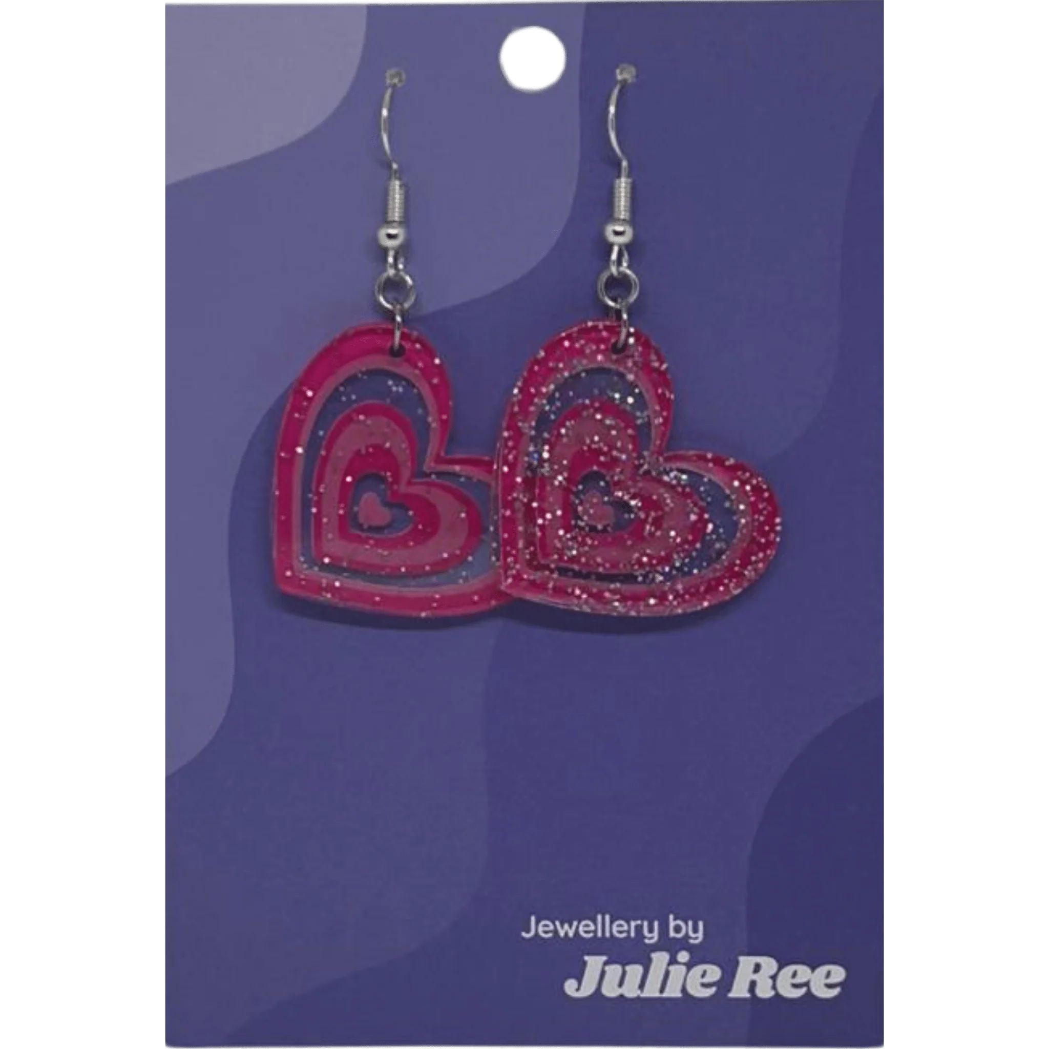 Julie Ree Earrings - Pink Hearts