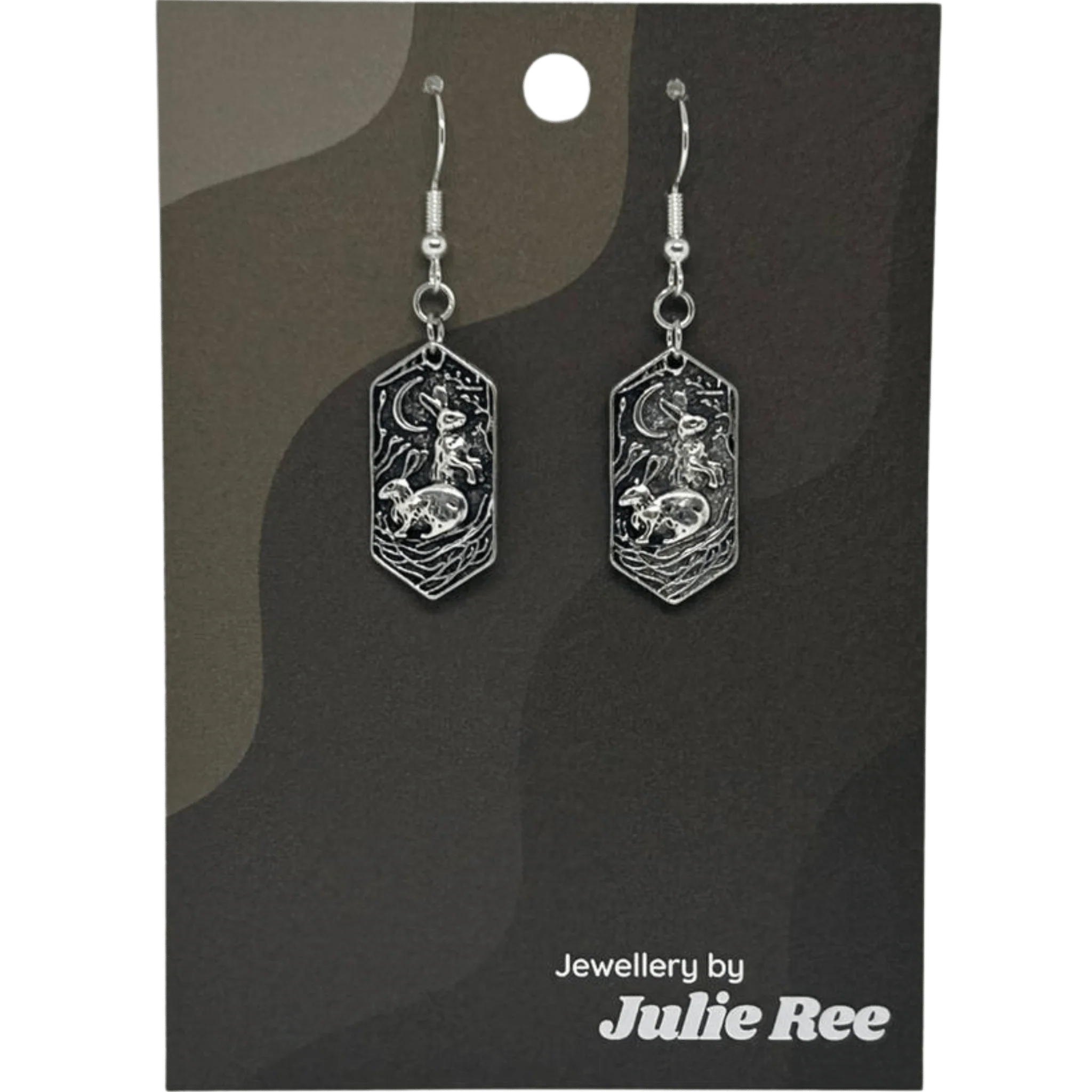 Julie Ree Earrings - Silver Hares